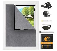 Blackout Blinds Stick on Linen Material, Portable Blackout Blind No Drill, Black out Blinds Stick on Complete Darkness for Windows Cut to Size