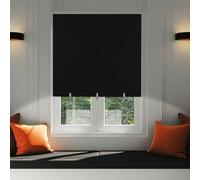 Blackout Blinds Stick on No Drill Cut to Size Roll up Adjustable Curtains | Window Blind No Drilling Self Adhesive Portable Temporary Black Out Covers for Bedroom Kitchen Bathroom Windows French Doors