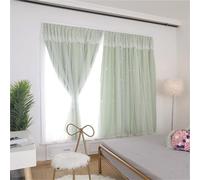 Blackout Blinds Stick On No Drill for Bedroom Windows, Star Cut Out Thermal Blackout Curtains, Portable Temporary Shades(Green A,120 * 170CM)