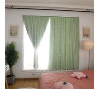 Blackout Blinds Stick On No Drill for Bedroom Windows, Star Cut Out Thermal Blackout Curtains, Portable Temporary Shades(Green,120 * 170CM)