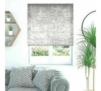 Blackout Crush Velvet Soft Touch Fabric Silver Grey 160cm Drop Window Roller Blinds (60cm x 160cm)