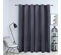 Blackout Curtain Anthracite 290x245 cm 100% Polyester Velvet with Rings UK Stock
