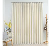 Blackout Curtain Cream 290x245 cm 100% Polyester Velvet Thermal with Metal Hooks
