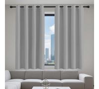 Blackout Curtain for Living Room 133 x 161 cm Thermal Insulated Material Thermal Insulated Eyelet Curtains for Bedroom, Kitchen, Nursery, Light Grey