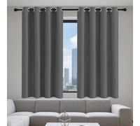 Blackout Curtain for Living Room 147 x 161 cm Thermal Insulated Material Thermal Insulated Eyelet Curtains for Bedroom, Kitchen, Nursery, Dark Grey