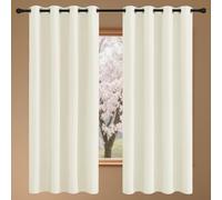 Blackout Curtain for Living Room 231 x 238 cm Room Darkening Pencil Pleat Bedroom Blackout Curtains Eyelet for Window Treatment Living Room/Kitchen, Beige