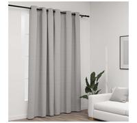 Blackout Curtain Grey 290x245cm Linen-Look 100% Polyester 12 Grommets Insulated.