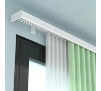 Blackout Curtain Pelmet Box with Track, 3-in-1 Wall Mount Valance Panel Cover,Hidden Rail System for Bedroom Living Room Window Decorative Hotel Villa,Drapes Rail Cover White(Dual,5.2M/17FT)