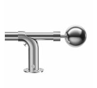 Blackout Curtain Pole 76 to 350 CM, 16/19 MM Dia Adjustable Room Darkening Curtain Rod, for Eyelet Curtains with Metal Ball Finials, Brushed Nickel Splicing Drapery Pole for Bedroom Living Room Home