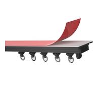 Blackout Curtain Rod 80cm Straight Track PunchFree AntiFall Silent Adhesive Black & White Ideal for Home Decor & Privacy Solutions Easy Installation