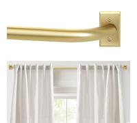 Blackout Curtain Rod, Adjustable 5.5-15.3Ft, Wrap Around Heavy Duty, French Return, Room Darkening, Gold