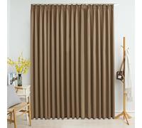 Blackout Curtain Taupe 290x245 cm 100% Polyester with Metal Hooks Room Darkening