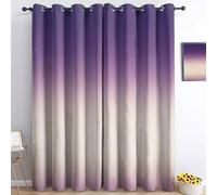 Blackout Curtain Tie-Dye Color Gradient Pattern Purple Beige, Print Microfiber Curtains Eyelet Soundproof Thermal Insulated, Window Drapes for Living Room Bedroom Playroom 46 x 72 Inch (2 Panels)