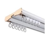 Blackout Curtain Tracks Double Curtain Track Ceiling Curtain Rail, Silent Heavy Aluminum Duty Rod System 1m-6m for Bedroom Room Divider Bay Window(White,2.6(m))