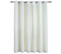 vidaXL Blackout Curtain with Metal Rings Velvet Cream 290x245 cm UK NEW