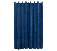 vidaXL Blackout Curtain with Metal Rings Velvet Dark Blue Blind Drapery Window