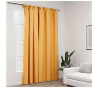 Blackout curtain yellow 290x245 cm 100% polyester linen-look with 20 metal hooks