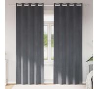 Blackout curtains 140 x 225 cm Super Light Grey Velvet 2pcs Eyelet Thermal Heavy