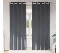 Blackout curtains 140 x 225 cm Super Light Grey Velvet 2pcs Eyelet Thermal Heavy