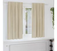 Blackout Curtains 140x175cm Velvet Cream 2pc Light-Blocking Room Drapes Thermal+