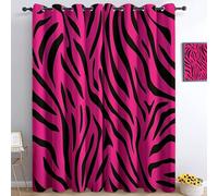 Blackout Curtains 2 Panels 46” W x 54” L Darkening Polyester Fabric Eyelet Curtain 3D Zebra Pattern Thermal Insulated Curtains Privacy Protect Window Drapes for Living Room Bedroom
