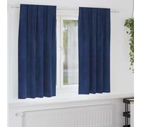 Blackout Curtains 2 pcs Dark Blue 140 x 175 cm Velvet