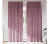 Velvet Dark Pink Curtains 140x225 cm, 2 pcs, Soft Blackout, Elegant Home Decor