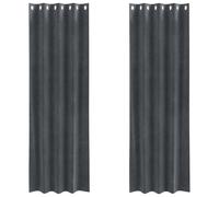 Velvet Curtains 2 pcs Light Grey 140x225 cm Eyelet Blackout Home Decor