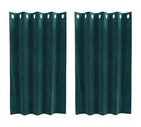 vidaXL Blackout Curtains 2 pcs Dark Green 140 x 140 cm Velvet