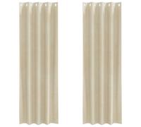 Blackout Curtains Cream 140x260cm Velvet Eyelet Lined Thermal Blocker Heavy Set