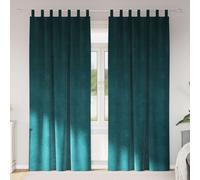 Blackout Curtains 2pc Dark Green Velvet 140x245cm Eyelet Drapes Thermal Lined UK