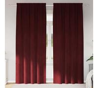 Blackout Curtains 2pc Wine Red Velvet 140x260cm Eyelet Lined Thermal Drapes Soft