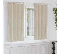 Blackout Curtains 2pcs Cream Velvet 140x175cm Eyelet Panels Light-Blocking Heavy