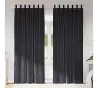 Blackout Curtains 2pcs Dark Grey Velvet 140x260cm Thermal Light-Blocking Grommet