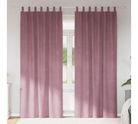 Blackout Curtains 2pcs Dark Pink Velvet 140 x 225 cm Eyelet Thermal Drapes Heavy