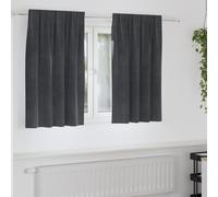Blackout Curtains 2pcs Light Grey Velvet 140x140cm Thermal Lined Eyelet Set of 2