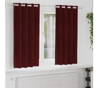 Blackout Curtains 2pcs Wine Red Velvet 140x175cm Heavy Blackout Eyeleted Drapes