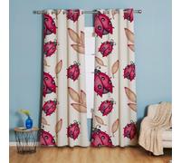 Blackout Curtains 33.5x79 inch 2 Panels for bedroom,Blackout Curtains Eyelet,3D Printing Seven-spotted Ladybird,Soft Thermal Insulated 100% Polyester,for Kids Room living room Decoration