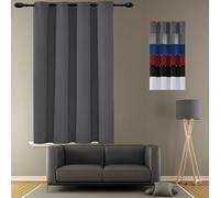 Blackout Curtains 70 x 70 cm Thermal Insulated Drapes Light Blocking Room Darkening Curtains Premium Quality Fabric Dark Gray Ideal for Bedroom & Living Room