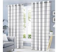 Blackout Curtains 72 Inch Length 2 Panels Set Hand-Drawn Grid Lines Printed Drapes Simple Geometry Thermal Curtains For Bedroom With Black Liner Sound Proof Window Drapes, Black And White