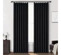 Blackout Curtains 84 Inches Long, Complete Black Out Curtains for Bedroom/Sliding Glass Door 7ft Length 2 Panels Luxury Heavy Duty Pinch Pleated Linen Window Drapes Thermal Insulated (40"x84" Hook)