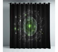 Blackout Curtains 90 x 190 CM - Thermal Curtains with Cell image particles, Modern Digital Sci Fi Cyber Motif with Abstract Science Aesthetic, Set of 2 Extra Wide Drapes