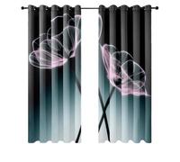 Blackout Curtains Abstract Pink Flower Thermal Eyelet Blackout Curtains For Living Room Reduce Noise Black Out Curtain Bedroom Curtains Eyelet Durable Polyester Sitting Room Curtin 2x140x160