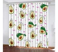 Blackout Curtains Avocado 2 Panels 46" Wide x 90" Drop Room Darkening Polyester Fabric Eyelet Curtain 3D Avocado Curtains Noise Reducing Window Drapes for Living Room（style 22-9）