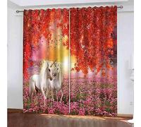 Blackout Curtains Bedroom Fantasy Unicorn Eyelet Thermal Curtain For Living Room Soft Texture Window Treatments For Kids Heat Insulation And Noise Reduction 2 Panels 140 X 160 Cm -4D8R-K3F