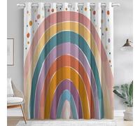 Blackout Curtains Cute Rainbow Polka Dots indoor Window decoration, White Printed Eyelet Ring Top Curtain for Living Room Nursary Bedroom Soft Thermal Curtain W 46" x L 72" (2 Panels) Drop Curtains