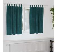 Blackout curtains Dark Green Velvet 140 x 140 cm 2pc Thermal Lined Elegant Soft