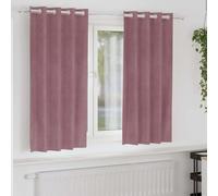 Blackout Curtains Dark Pink 140x175cm Velvet Pair Eyelet Lined Thermal Blocker