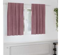 Blackout Curtains Dark Pink Velvet 140x140 cm 2pcs Eyelet Light-Blocking Thermal
