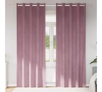 Blackout Curtains Dark Pink Velvet 140x245cm 2pc Eyelet Thermal Lined PremiumXL